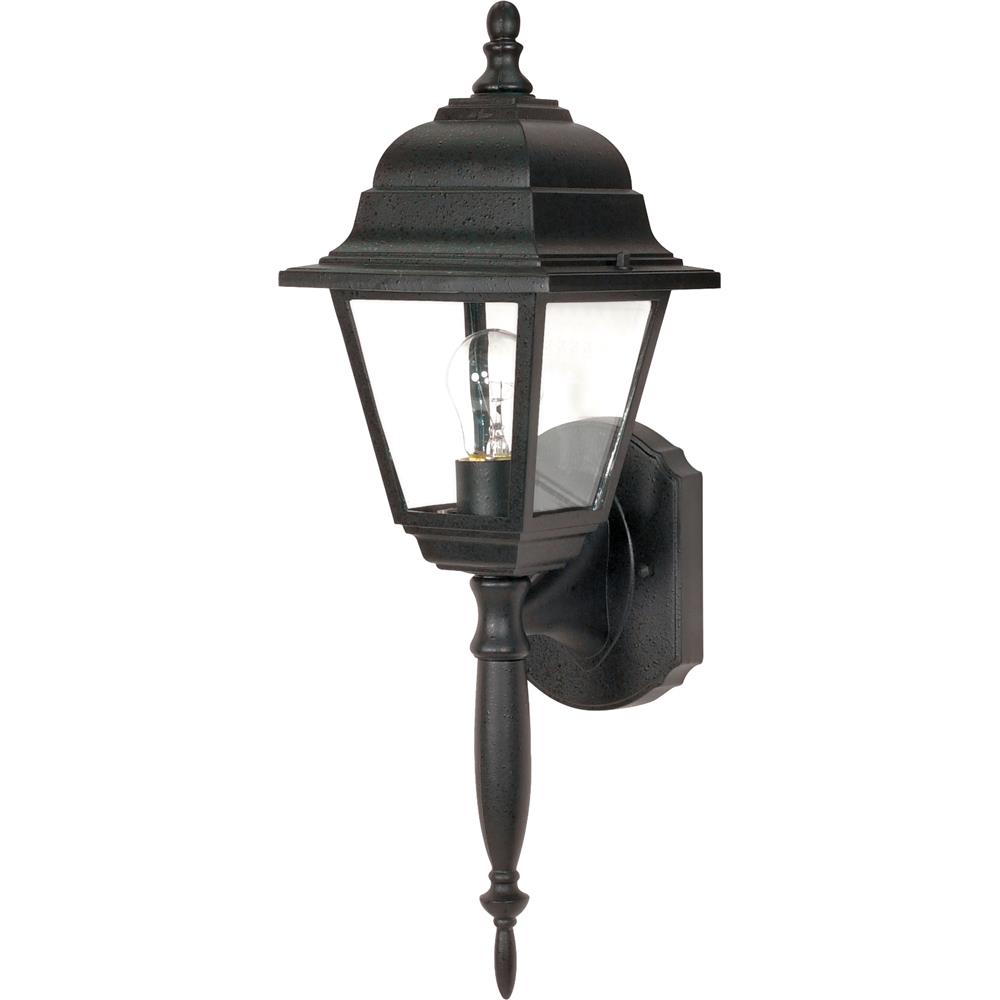Nuvo Lighting 60/542  Briton - 1 Light - 18" - Wall Lantern with Clear Seed Glass in Textured Black Finish